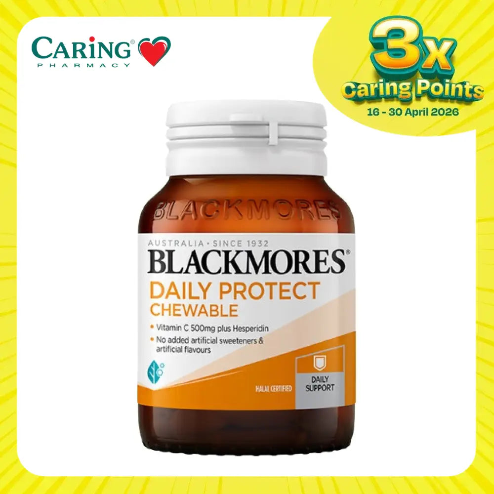 Blackmores Daily Protect chewable tablets with Vitamin C 500mg for daily health support