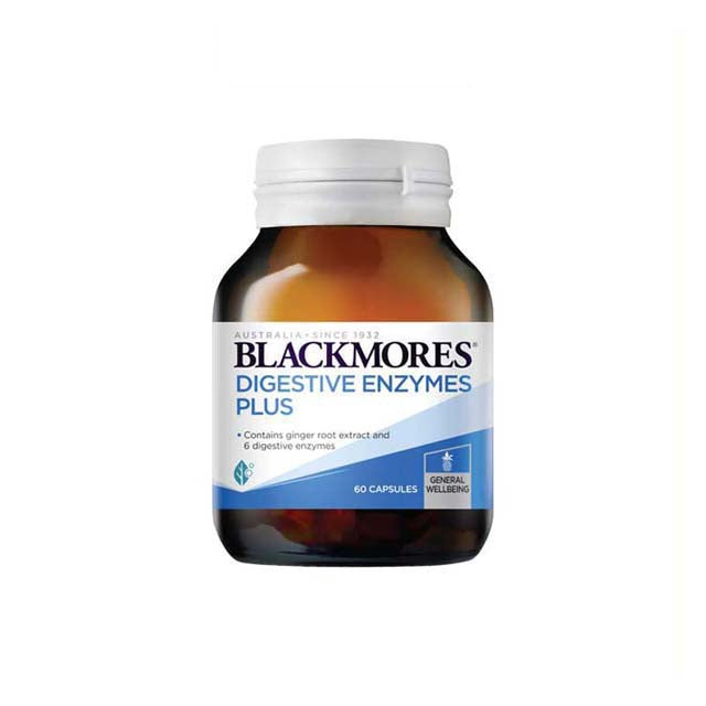 Blackmores Digestive Enzymes Plus 60 capsules with ginger root extract for digestive support