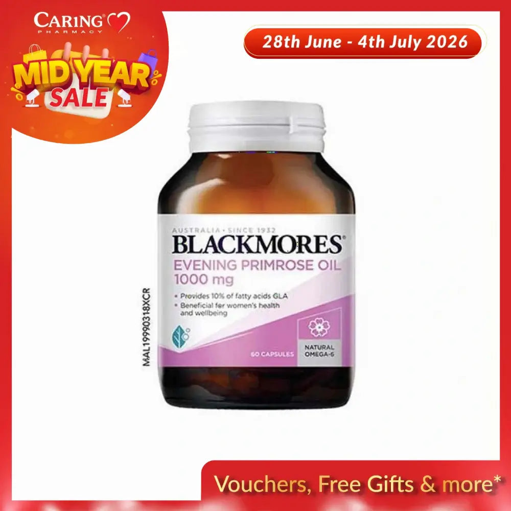 Blackmores evening primrose oil 1000 mg in a bottle with 60 capsules for women's health