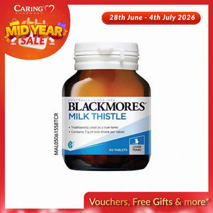 Blackmores Milk Thistle supplement bottle containing 60 tablets for liver health support