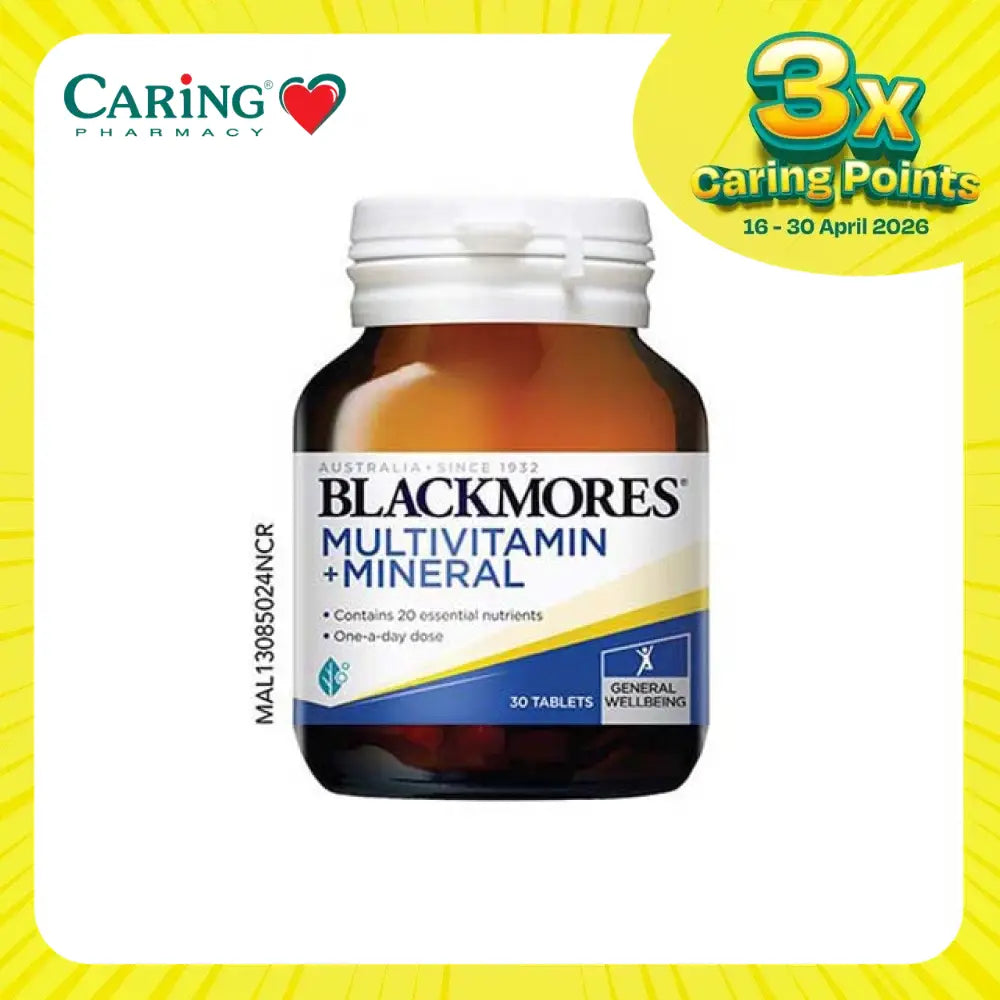 Blackmores multivitamins and minerals tablets bottle containing 30 daily nutrient tablets for general wellbeing