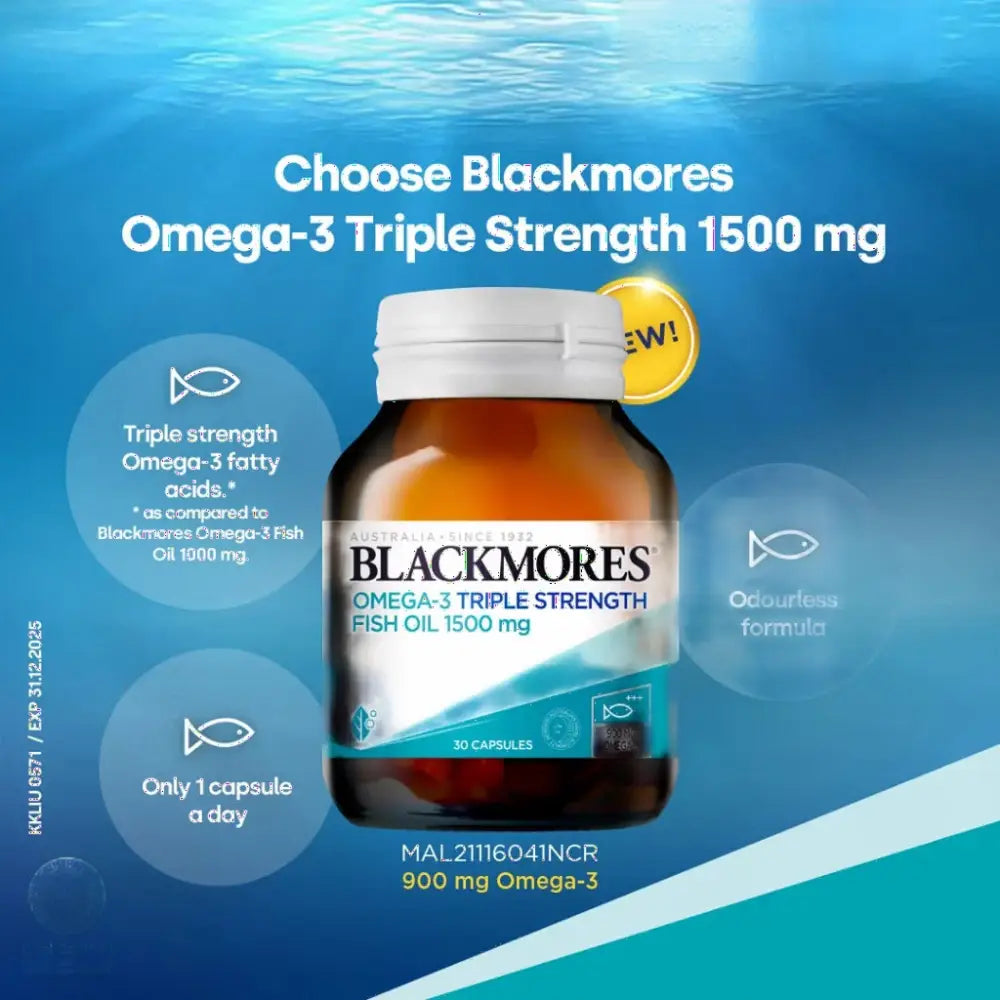 Blackmores Omega-3 Triple Strength Fish Oil 1500 Mg 30S