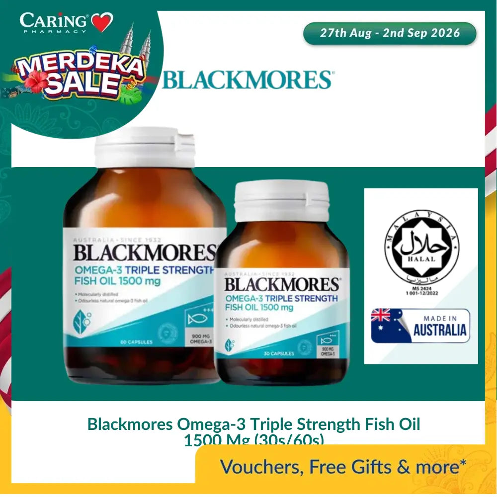 Blackmores Omega-3 Triple Strength Fish Oil 1500 Mg (30s/60s) - Supplements
