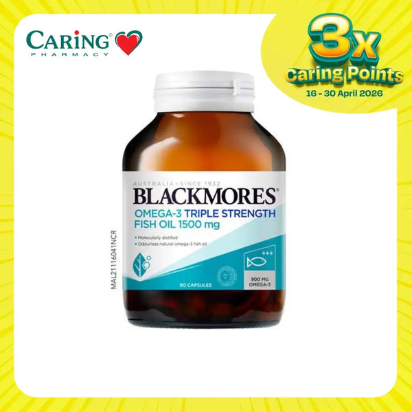 Blackmores Omega-3 Triple Strength Fish Oil 1500 mg with 60 capsules for heart health