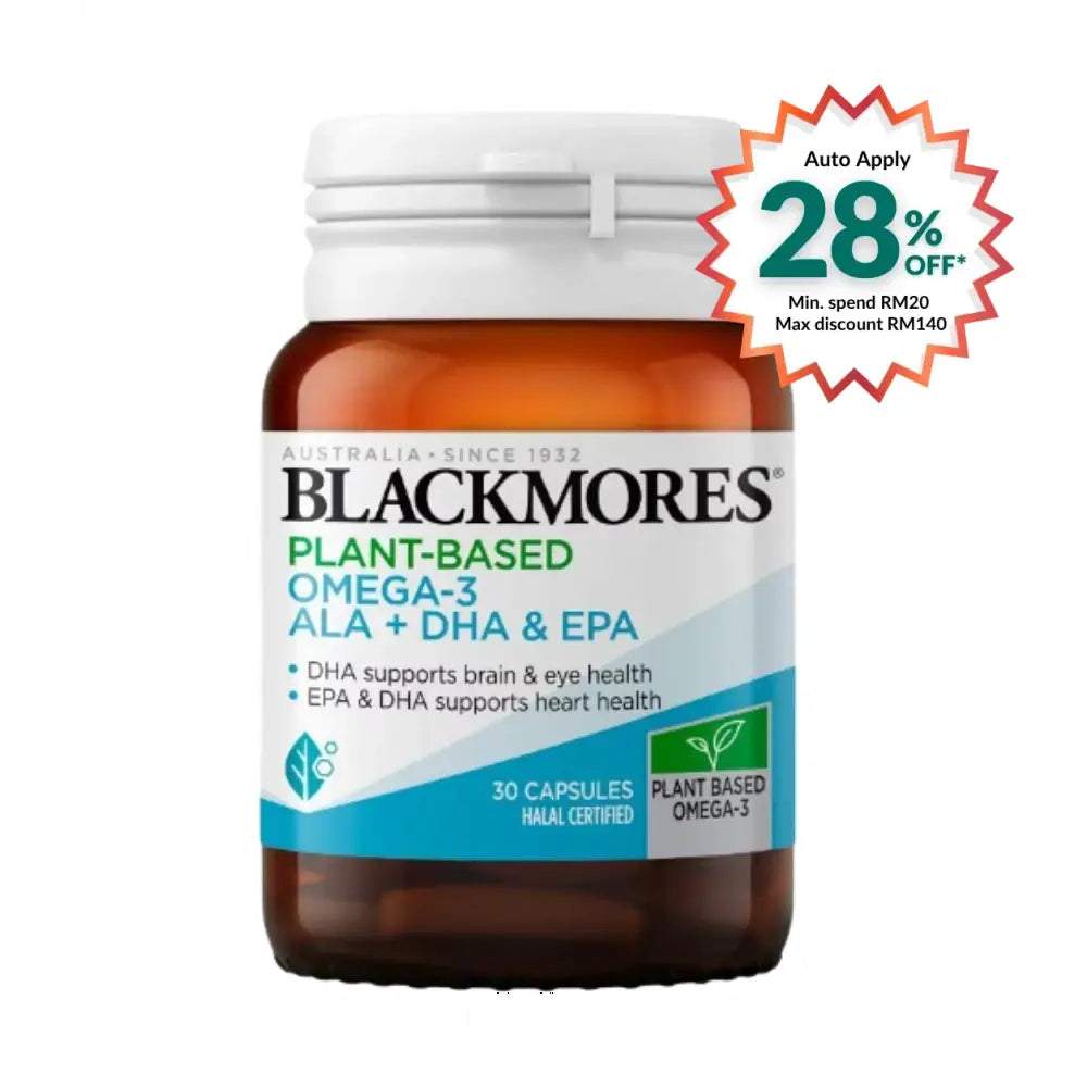 BLACKMORES PLANT-BASED OMEGA-3 ALA+DHA 30S