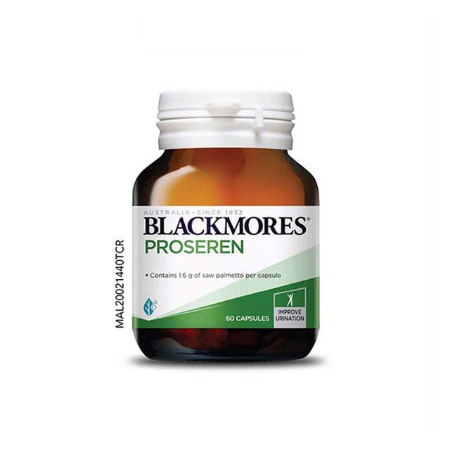 Blackmores Proseren 1600mg capsules in a brown bottle for improved urinary health