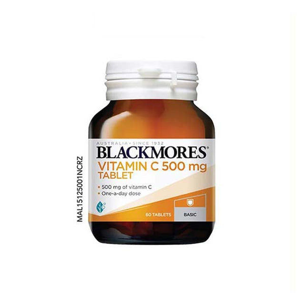 Blackmores Vitamin C 500mg tablets in a 60-tablet bottle for daily immune support