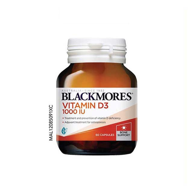 Blackmores Vitamin D3 1000IU 60 capsules bottle for bone support and vitamin D deficiency treatment