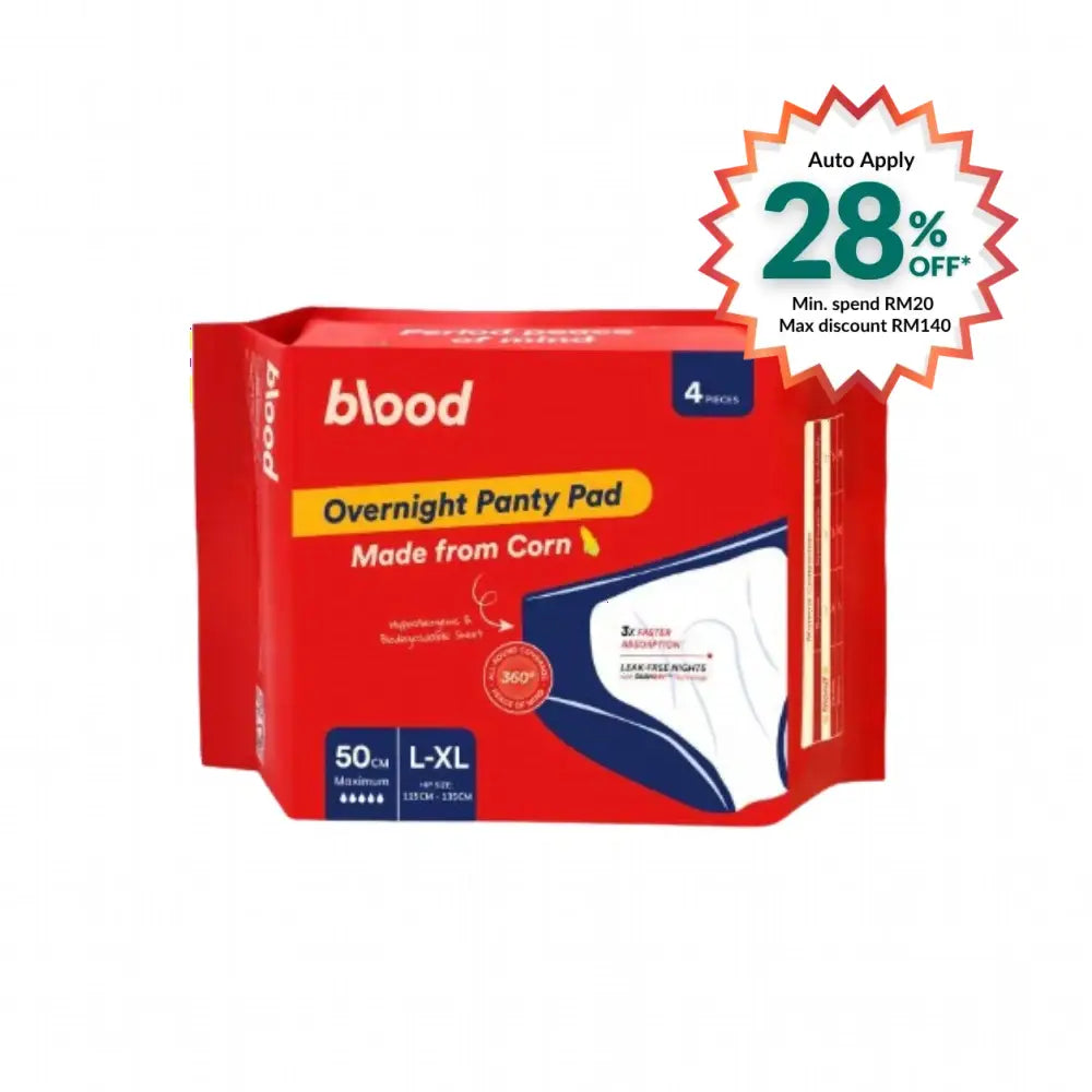 BLOOD CORN OVERNIGHT PANTY PAD L-XL 4S