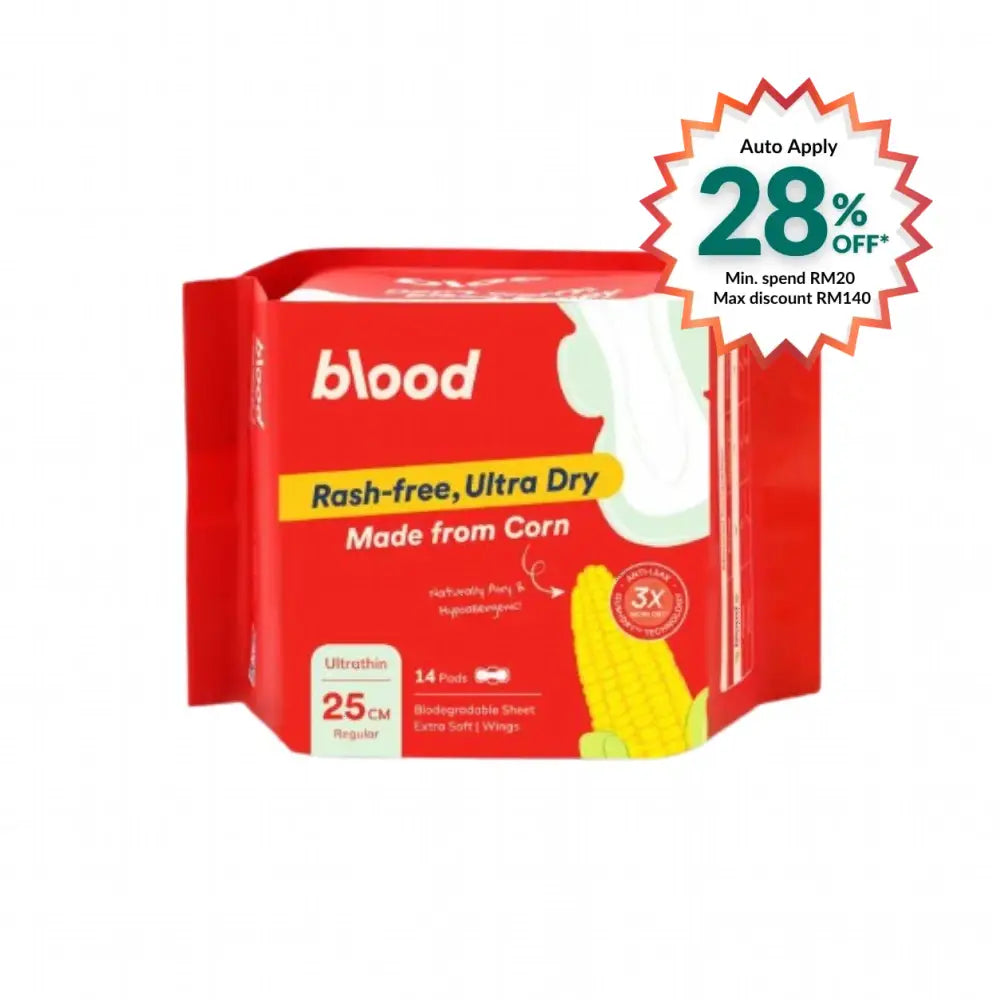 BLOOD CORN PAD ULTRATHIN REGULAR 25CM 14S