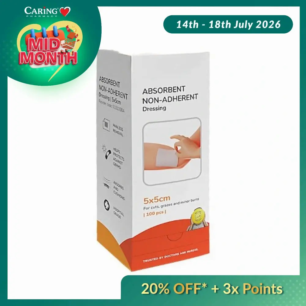 BPOSITIVE ABSORBENT NON-ADHERENT DRESSING 5X5CM 100S