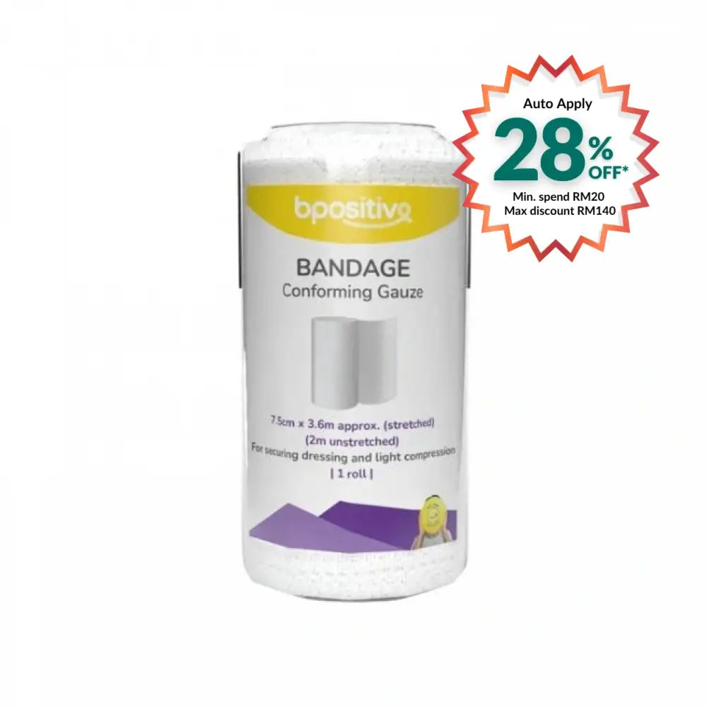 BPOSITIVE CONFORMING GAUZE BANDAGE 7.5CMX2M 1S