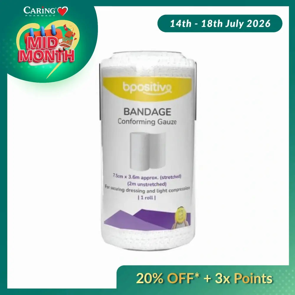 BPOSITIVE CONFORMING GAUZE BANDAGE 7.5CMX2M 1S