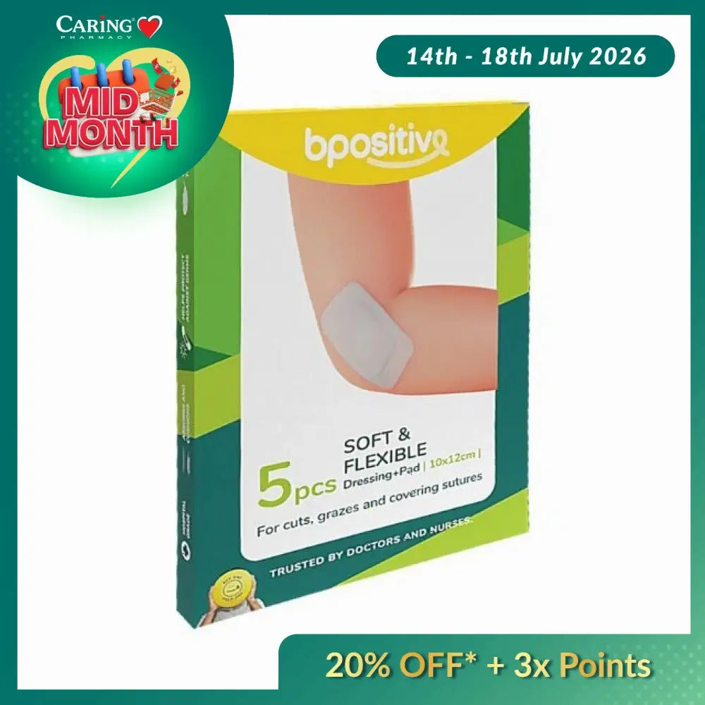 BPOSITIVE SOFT&FLEXIBLE DRESSING + PAD 10X12CM 5S