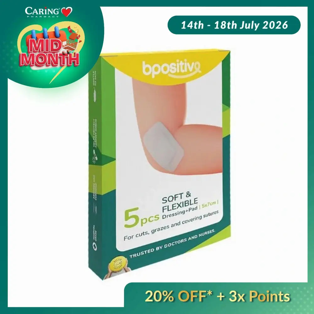 BPOSITIVE SOFT&FLEXIBLE DRESSING + PAD 5X7CM 5S
