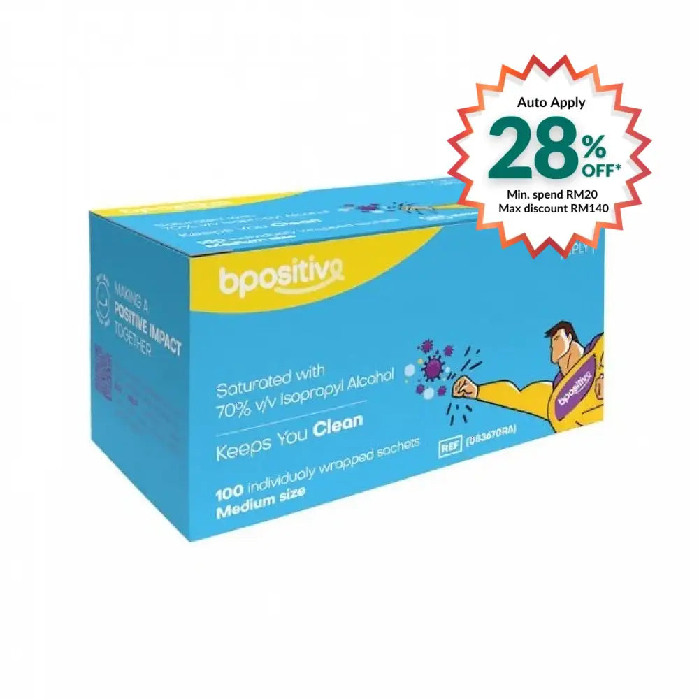 BPOSITIVE STERILE ALCOHOL SWABS 100S
