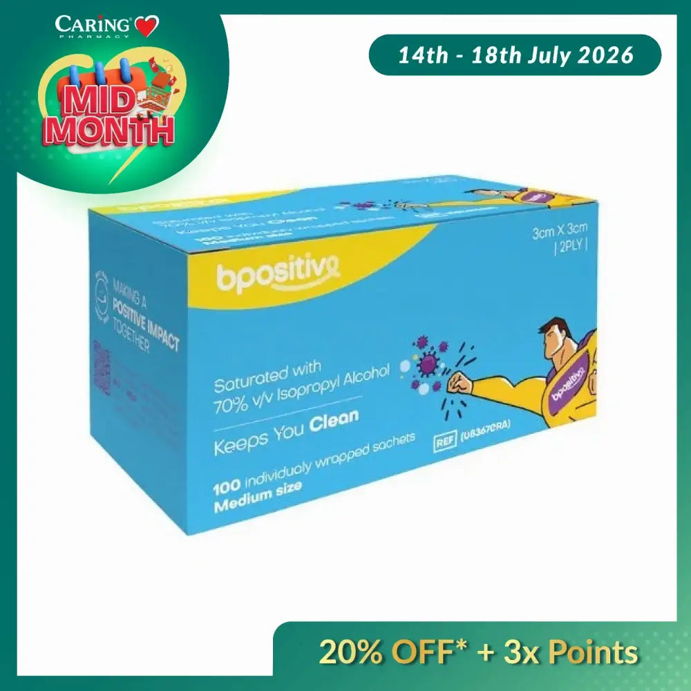 BPOSITIVE STERILE ALCOHOL SWABS 100S