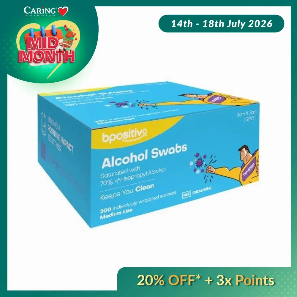 BPOSITIVE STERILE ALCOHOL SWABS 200S
