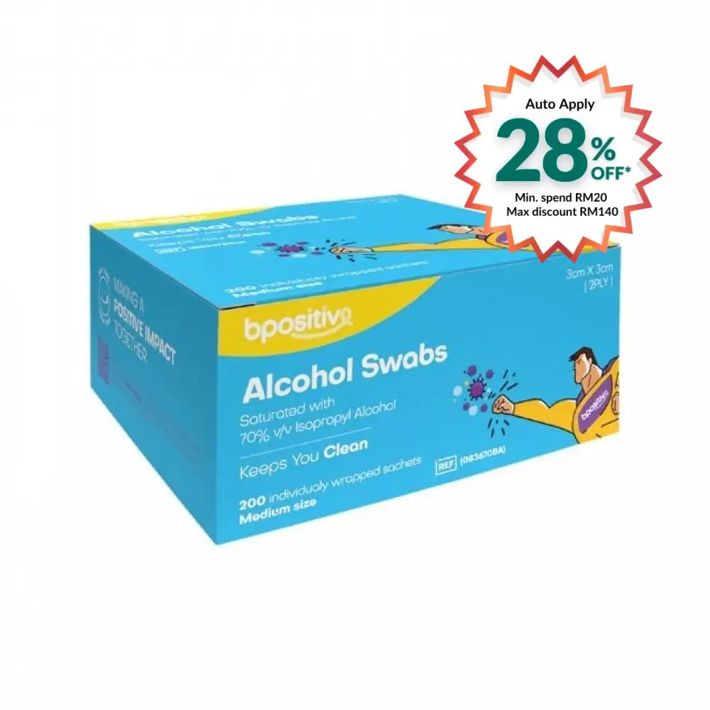 BPOSITIVE STERILE ALCOHOL SWABS 200S