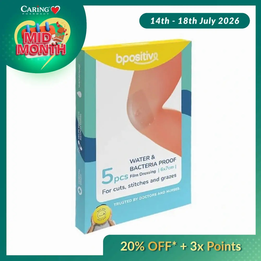 BPOSITIVE WATER&BACTERIA DRESSING 6X7CM 5S