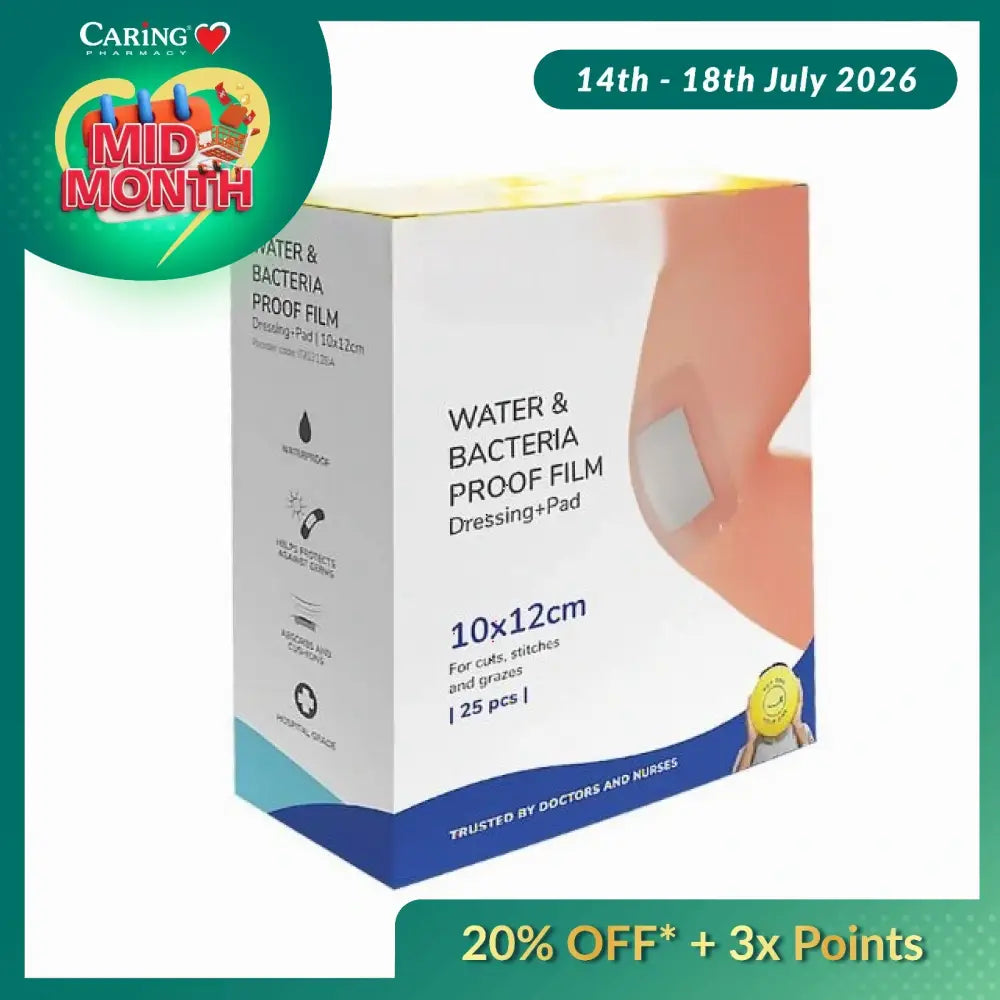 BPOSITIVE WATER&BACTERIA PROOF DRESSING PAD 10X12CM 25S