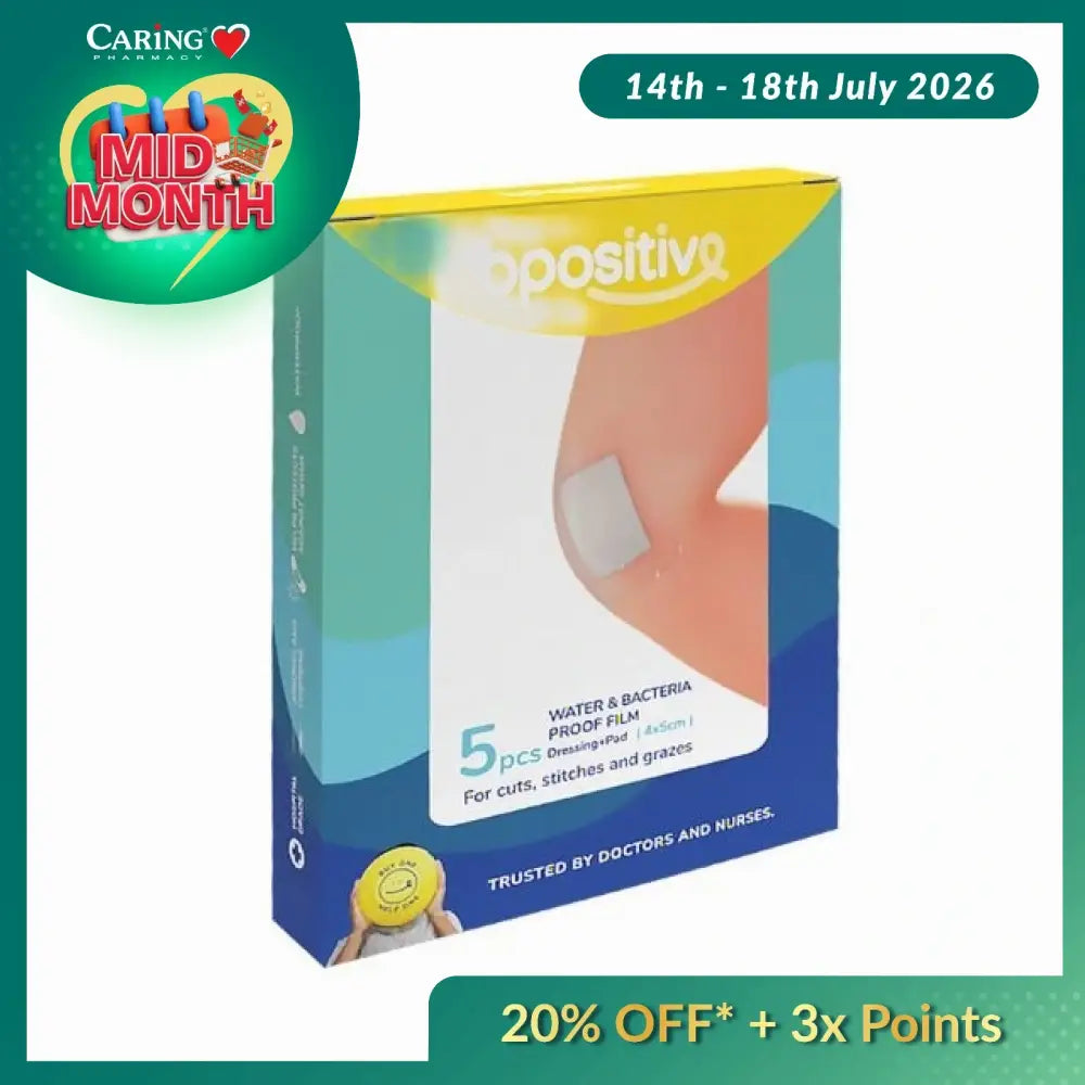 BPOSITIVE WATER&BACTERIA PROOF DRESSING PAD 4X5CM 5S
