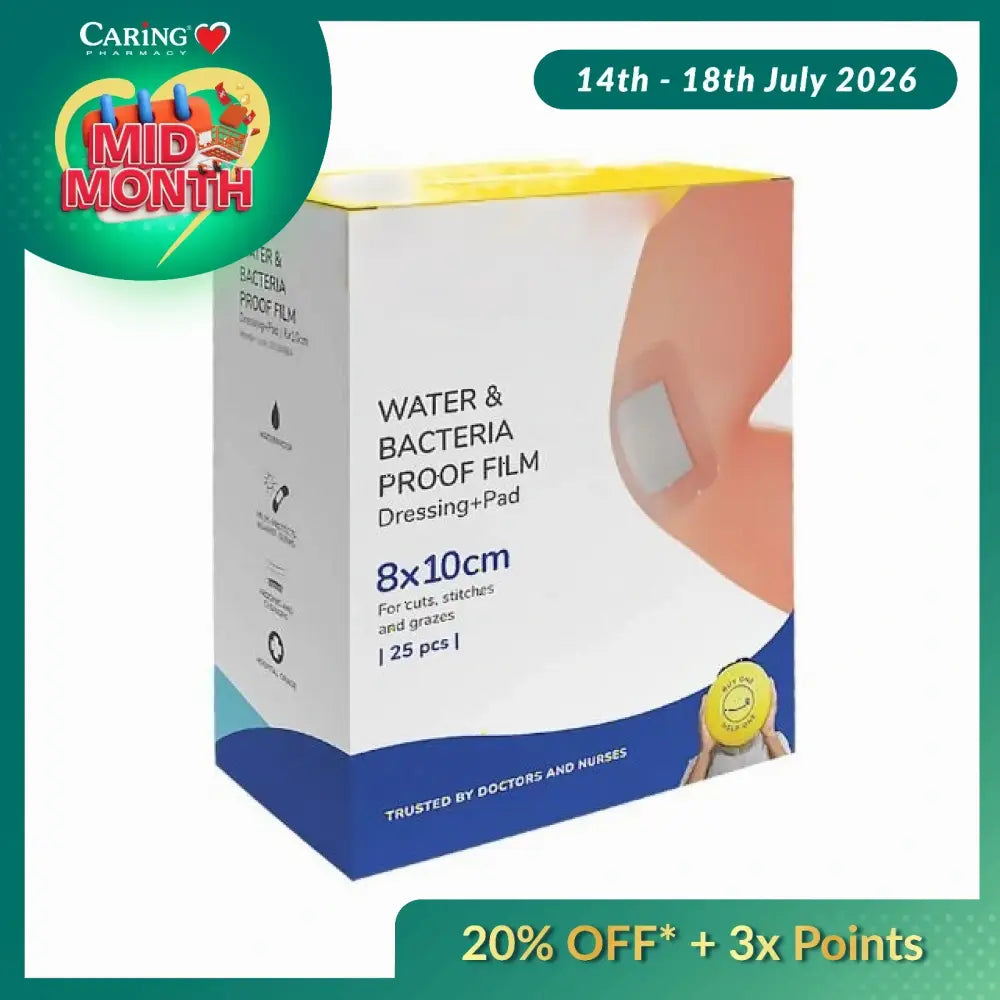 BPOSITIVE WATER&BACTERIA PROOF DRESSING PAD 8X10CM 25S