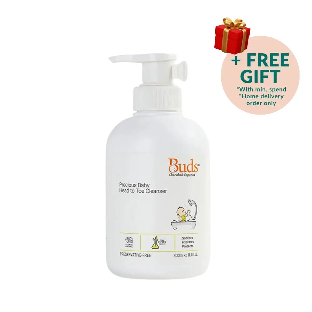 BUDS CHERISHED ORGANICS PRECIOUS BABY HEAD TO TOE CLEANSER 300ML