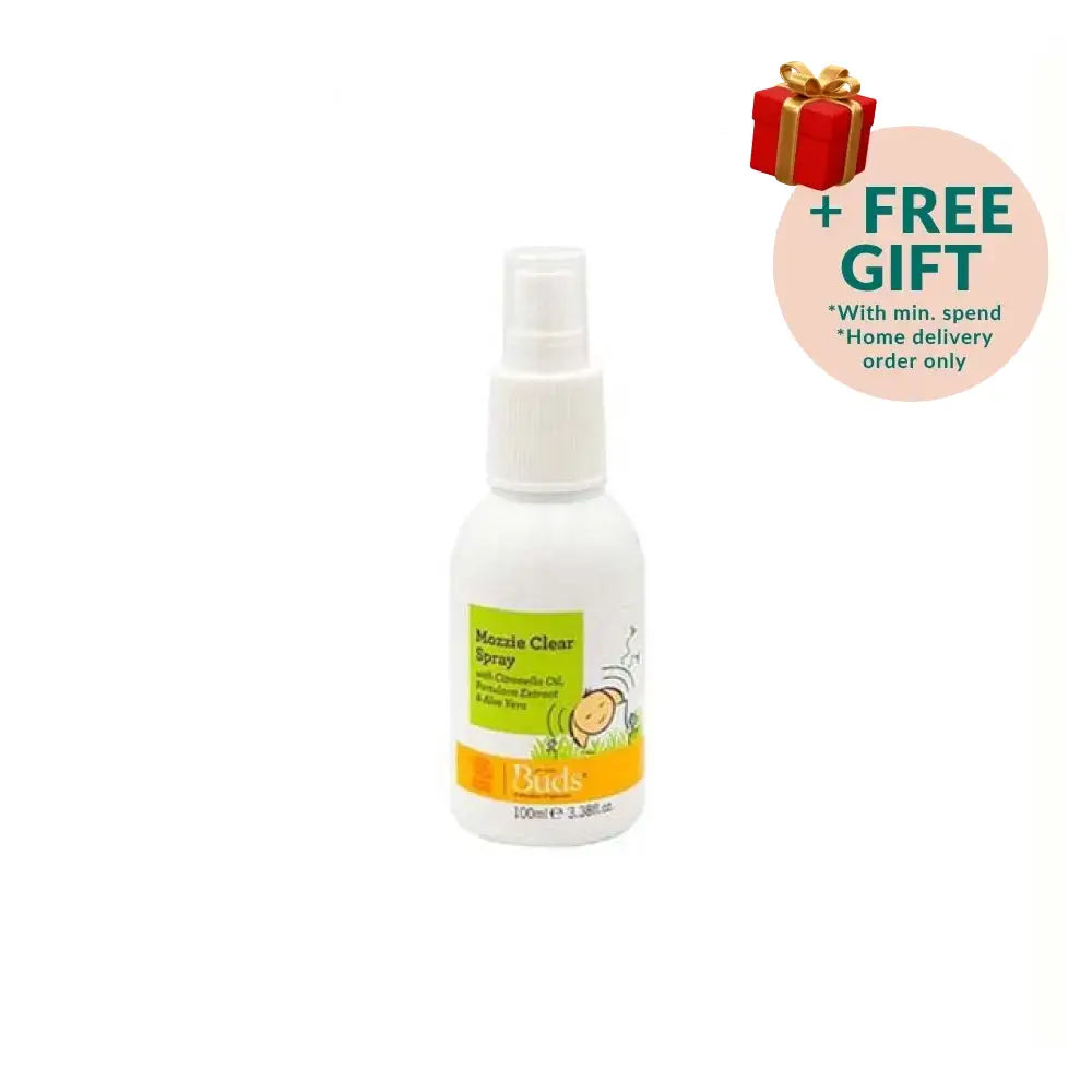 BUDS organic mosquito repellent spray in a 100ml bottle for natural insect protection