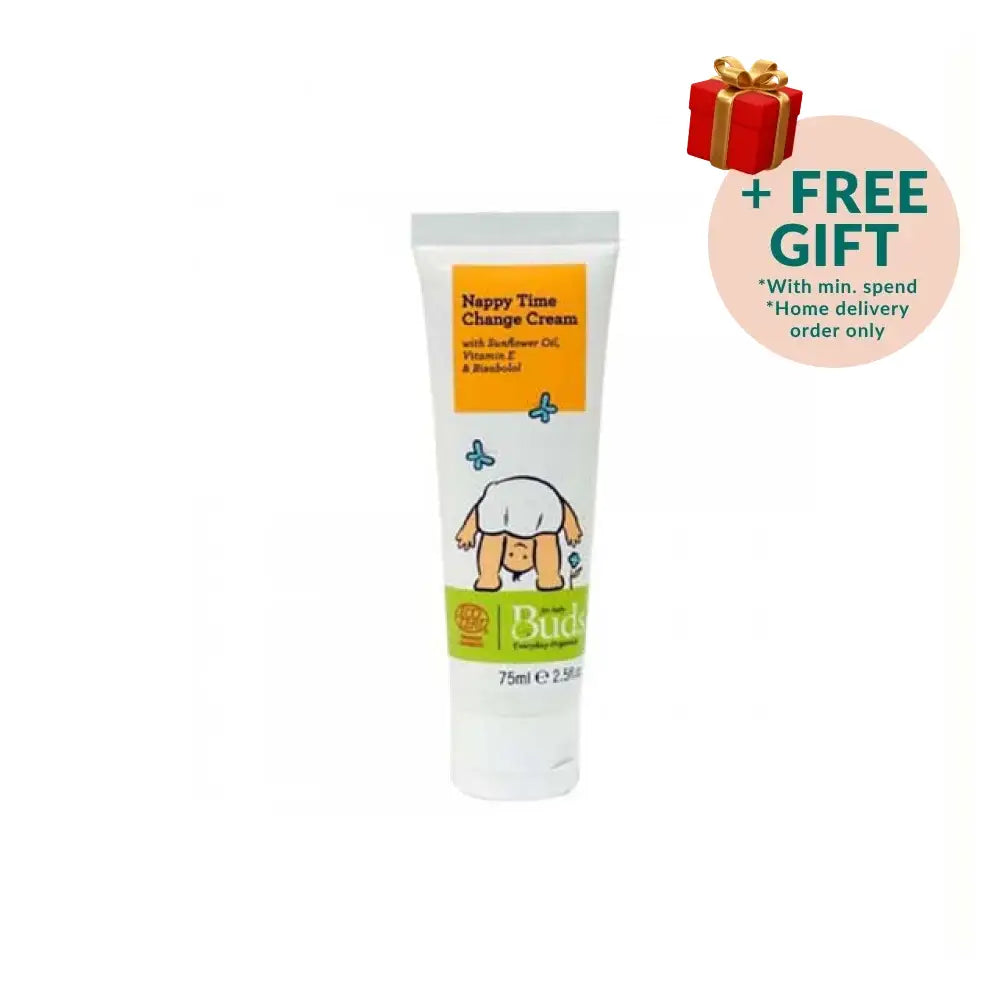 BUDS Organic Baby Nappy Cream with Lavender Oil for Gentle Skin Care in a 75ml Tube