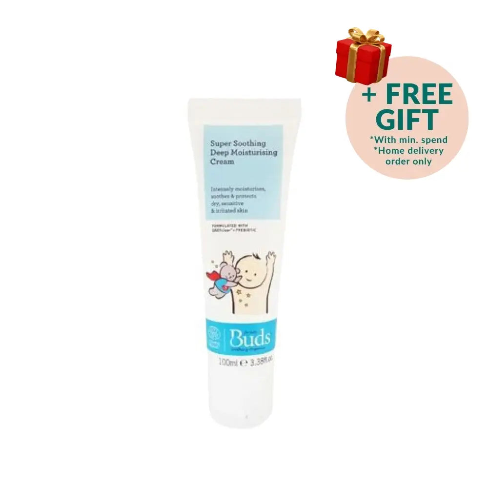 Buds Super Soothing Deep Moisturizing Cream for babies, ideal for dry and sensitive skin, organic baby moisturizing cream