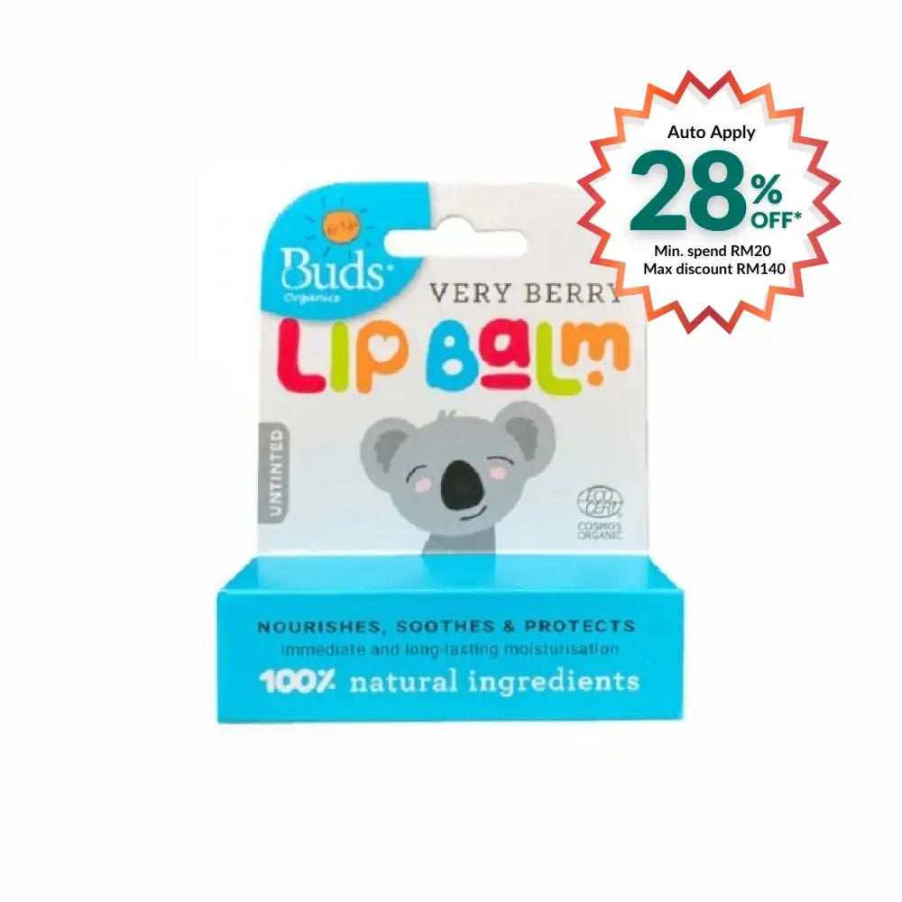BUDS Very Berry Lip Balm in Eco-Friendly Packaging for Nourishing and Protecting Lips