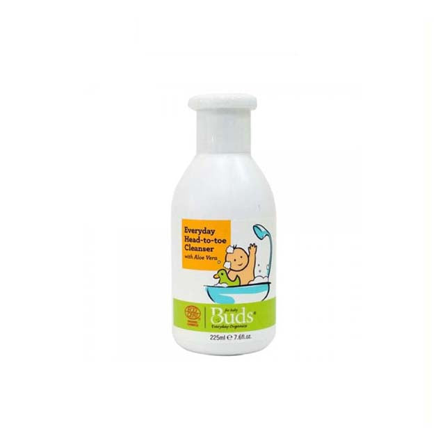 BUDS organic baby head to toe cleanser with aloe vera for gentle skin care of infants
