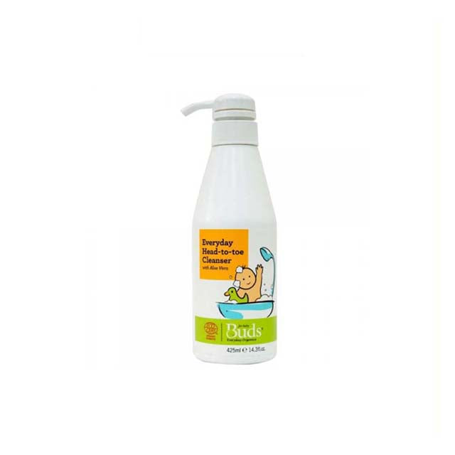 Buds Everyday Head-to-Toe Cleanser 425ml for organic baby head to toe cleansing, gentle and safe formula