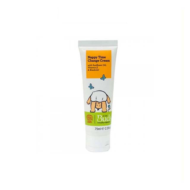 BUDS Organic Baby Nappy Cream with Lavender Oil for Gentle Skin Care in a 75ml Tube