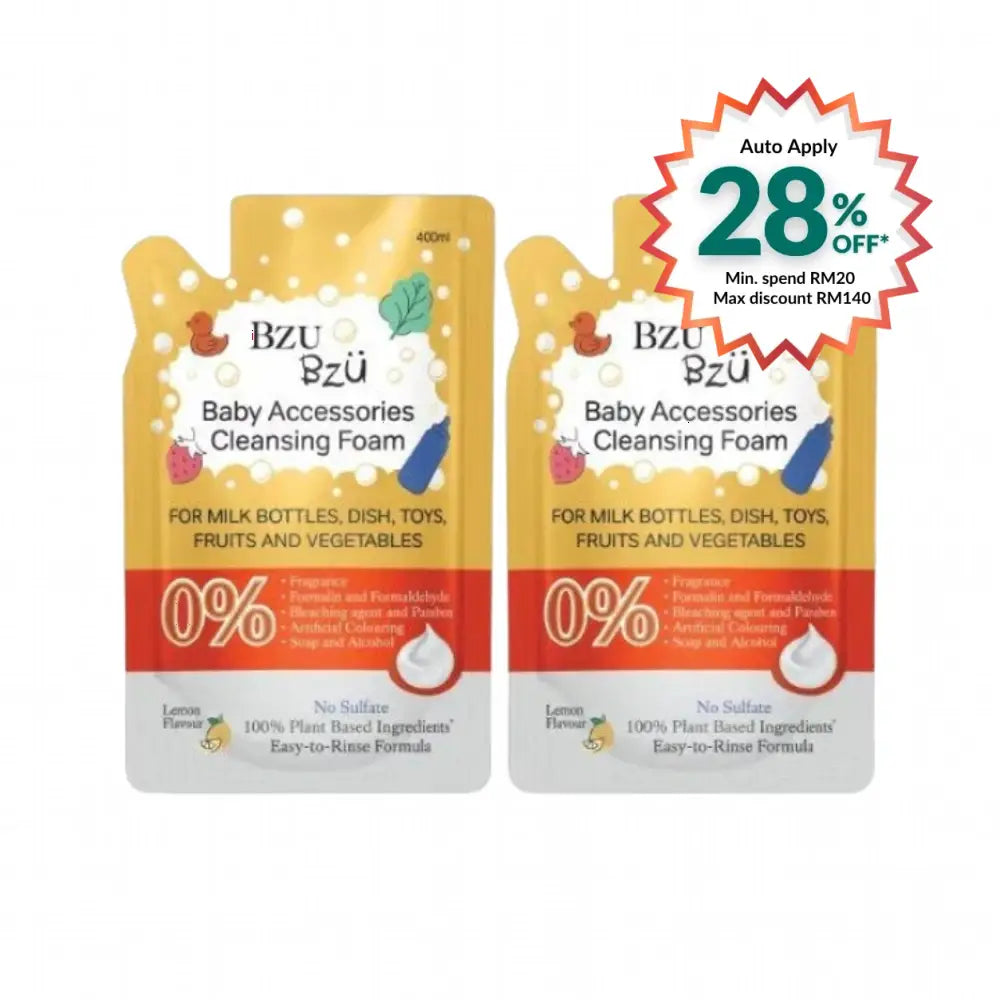 BZU BZU BABY ACCESSORIES CLEANSING FOAM LEMON REFILL 400MLX2