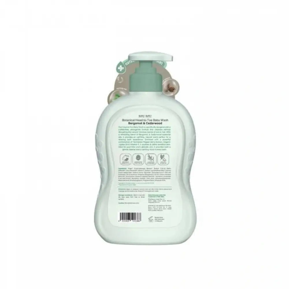 BZU BZU BOTANICAL HEAD-TO-TOE BABY WASH BERGAMOT & CEDARWOOD 600ML