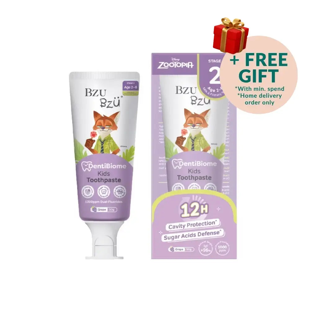 BZU BZU DENTIBIOME KIDS TOOTHPASTE STAGE 2 GRAPE