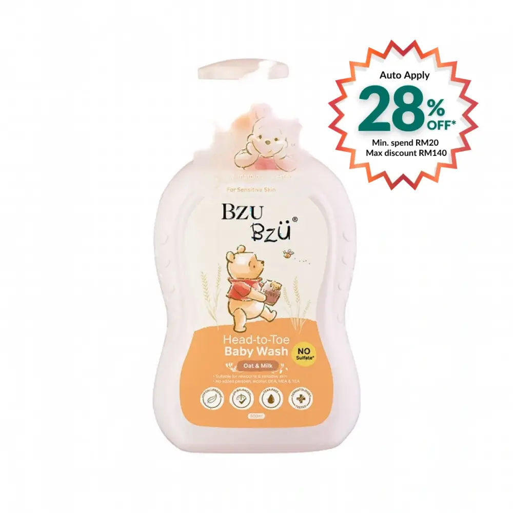 BZU BZU HEAD-TO-TOE BABY WASH OAT & MILK 600ML