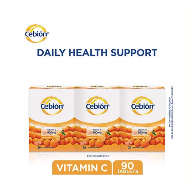 Cebion Vitamin C 500mg chewable tablets package with 90 tablets for daily health support