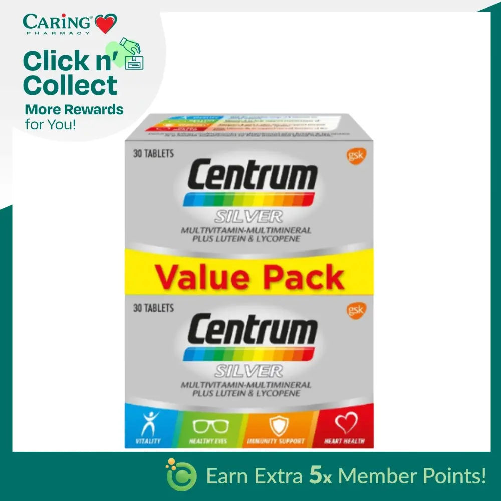 CENTRUM SILVER MULTIVITAMIN & MINERAL PLUS LUTEIN LYCO 2X30S