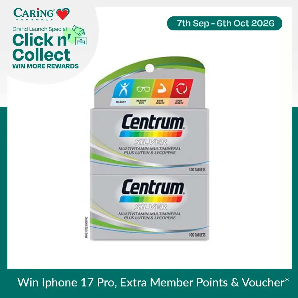 Centrum Silver multivitamin tablets in a pack of 100 for overall wellness and vitality