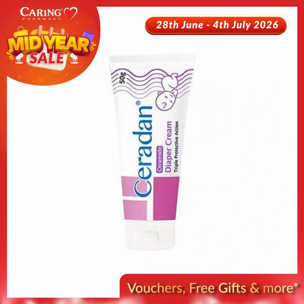 Ceradan diaper cream in a 50g tube for effective diaper rash protection and soothing relief
