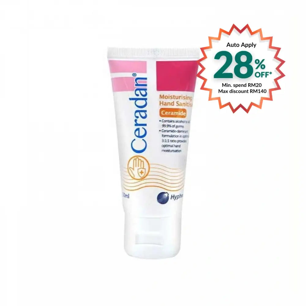 Ceradan moisturizing hand sanitizer with ceramide for optimal hand hydration and protection