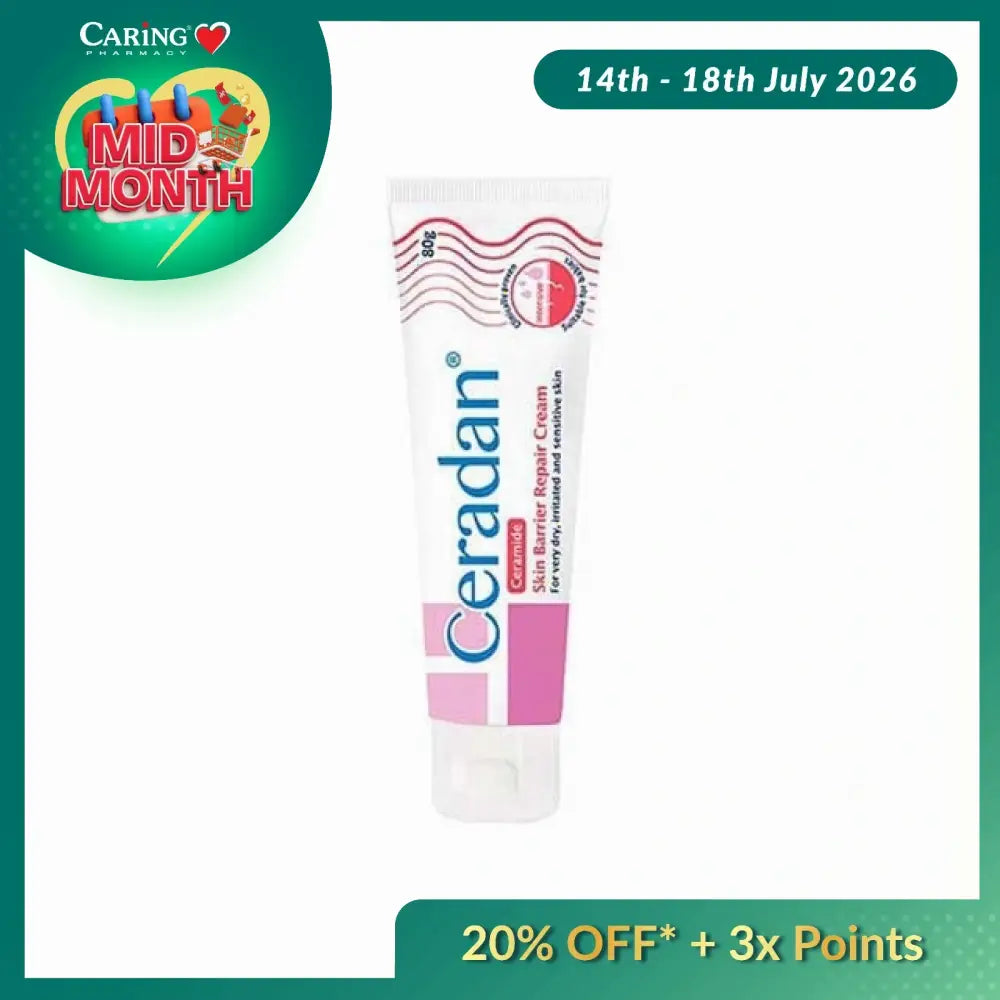Ceradan skin repair cream in a 100ml tube for soothing and restoring dry skin