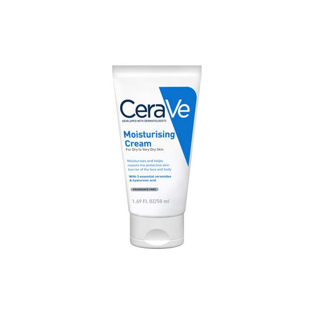 CeraVe Moisturising Cream 50ml in a tube for dry to very dry skin hydration and protection