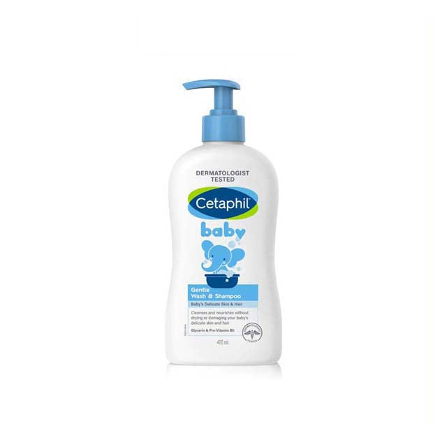 Cetaphil baby gentle wash and shampoo in a pump bottle for delicate skin care