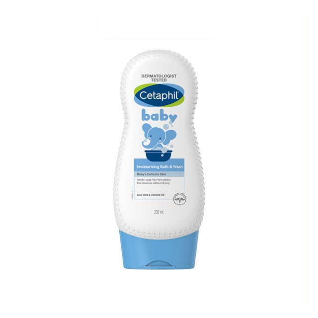 Cetaphil baby gentle wash and shampoo in a bottle designed for moisturizing bath and wash for delicate skin