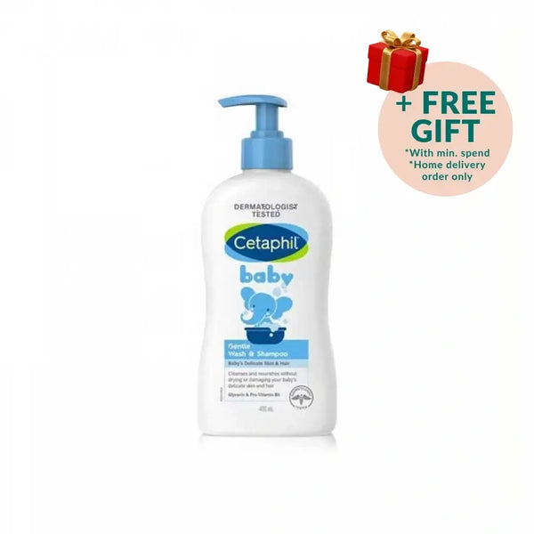 Cetaphil baby gentle wash and shampoo in a pump bottle for delicate skin care