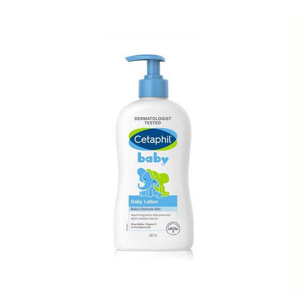 Cetaphil baby lotion 400ml in a pump bottle for moisturizing baby's delicate skin